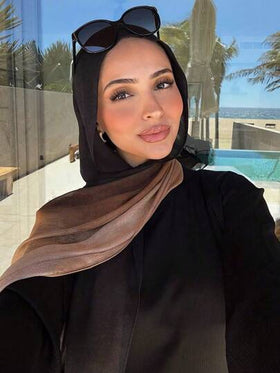 قطعة واحدة من الحجاب/الوشاح بطبعة مائية على الطراز البوهيمي للنساء، مناسب للارتداء اليومي والخارجي