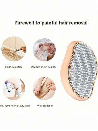 1 قطعة أداة إزالة شعر الساق البلورية، للجنسين، قابلة لإعادة الاستخدام، أداة إزالة شعر وتقشير بدون ألم، مبرد شعر الساق السحري، مناسبة أيضًا للظهر والذراعين والساقين
