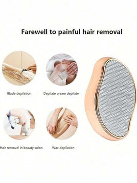 1 قطعة أداة إزالة شعر الساق البلورية، للجنسين، قابلة لإعادة الاستخدام، أداة إزالة شعر وتقشير بدون ألم، مبرد شعر الساق السحري، مناسبة أيضًا للظهر والذراعين والساقين