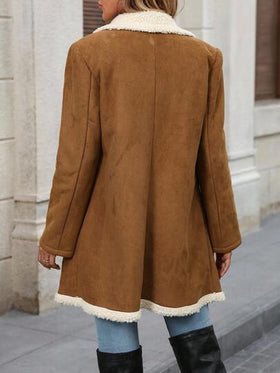 SHEIN Clasi معطف نسائي بسيط وكاجوال بأزرار أمامية وتصميم رقعي فضفاض مناسب للخريف والشتاء