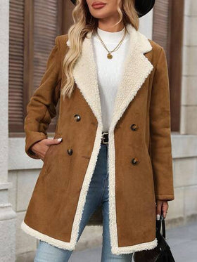 SHEIN Clasi معطف نسائي بسيط وكاجوال بأزرار أمامية وتصميم رقعي فضفاض مناسب للخريف والشتاء