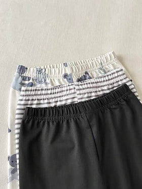 SHEIN 6 قطع طقم للأطفال الصبيان، ملابس علوية بأكمام طويلة بأزرار أمامية وزخرفة محبوكة، وبنطلون بخصر مطاطي، ناعم ومريح للارتداء اليومي في فصلي الخريف والشتاء