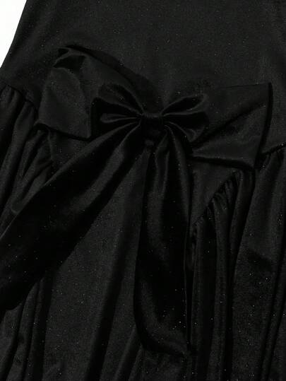 SHEIN فستان فتاة فينتاج، فستان بدون أكمام وظهر مكشوف بفيونكة، فستان حفلة تنكرية في عيد الحب، فستان رأس السنة الجديدة