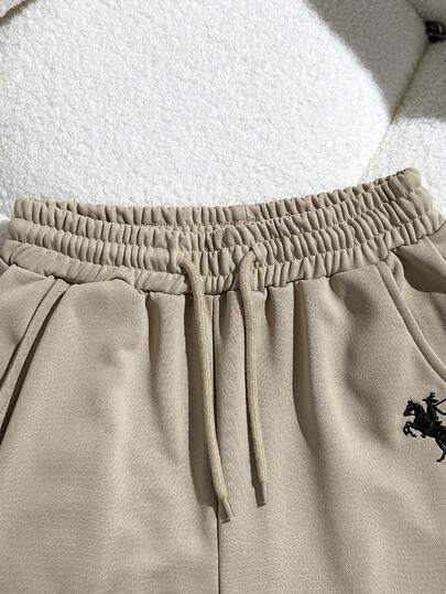 SHEIN مجموعة ملابس كاجوال للفتيات المراهقات، بلوزة بياقة مزيفة وسحاب طويلة الأكمام مع بناطيل رياضية واسعة الساق، بدلة رياضية للارتداء اليومي والتمارين الرياضية