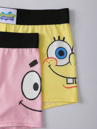 SpongeBob SquarePants | SHEIN سروال داخلي نسائي مريح ناعم قابل للتنفس بنمط كرتوني
