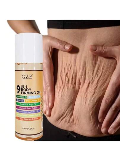 زيت GZE 9 في 1 لشد الجسم - مرطب ومغذي، لون بيج فاتح/للشعر، مثالي للتدليك والخلط، للجنسين، يرطب ويملس زيت الجسم، زيت أساسي
