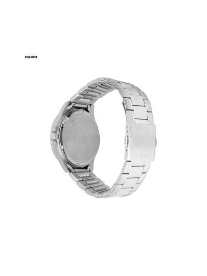 Casio ساعة كاسيو كلاسيكية للرجال 40.1 مم، من الفولاذ المقاوم للصدأ مع إبزيم قابل للطي، تصميم رفيع 8.7 مم، مقاوم للماء حتى 100 متر، ساعة يومية متعددة الاستخدامات MTP-1384D-1A