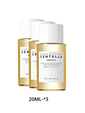 SKIN1004 3 أمبولة من جوهر سنتيلا الآسيوية من مدغشقر. صيغة خفيفة ولطيفة، غير مهيجة. تهدئ البشرة الحساسة وتقوي حاجز البشرة. تعزز تجديد البشرة. تحافظ على التوازن بين الرطوبة والزيت. تحسن جودة البشرة. مناسبة لجميع أنواع البشرة، بما في ذلك البشرة الحساسة. جمال