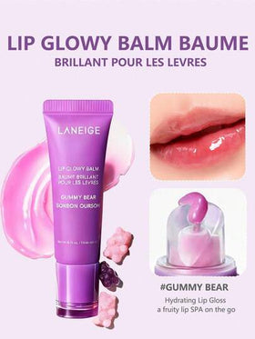 Laneige 10 جرام بلسم شفاه لامع، يحتوي على جوهر مرطب، غير لزج ومغذي، زيت شفاه بنكهة فواكه، يخلق مظهر شفاه لامع، مظهر كوري مبلل للمكياج