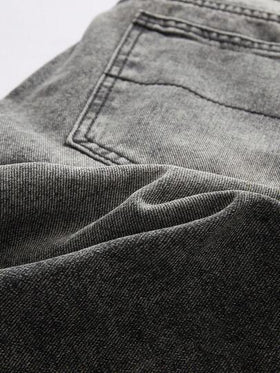 StoneGrade شورت جينز رجالي فضفاض بأرجل واسعة متعدد الاستخدامات بجيوب