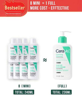CeraVe منظف وجه رغوي مهدئ ومنقي، مناسب للبشرة العادية إلى الدهنية، متوفر بأحجام 30/88/236 مل، يتحكم في الزيوت ويصلح حاجز البشرة، يحتوي على أحماض أمينية متكاملة وثلاثي السيراميد والنياسيناميد وهيالورونات الصوديوم، خالي من مواد مهيجة، تنظيف يومي لطيف.