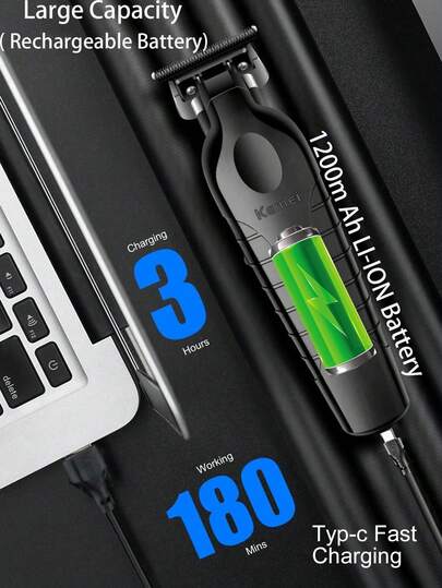 Kemei ماكينة حلاقة كيمي KM-2299 للرجال، ماكينة حلاقة كهربائية قابلة للشحن، ماكينة قص الشعر المحترفة بشفرة صفر ملم للحلاقة الدقيقة