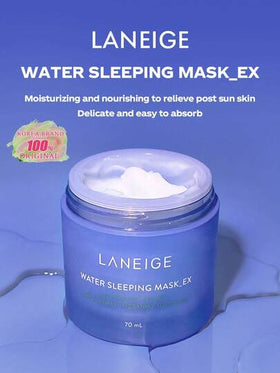 Laneige قناع النوم المائي من لانيج 70 مل - يوفر ترطيبًا طوال الليل، يقفل الرطوبة، يعزز إشراق البشرة، ينعم ملمس البشرة، يهدئ ويصلح، يوازن الزيت والماء. يشكل طبقة مترطبة مستمرة طوال الليل. ملمس جيلي أزرق فاتح، منعش وغير لزج، مناسب لجميع أنواع البشرة. 70 مل/