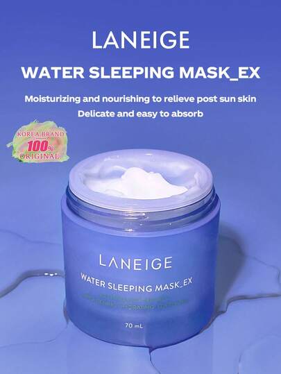 Laneige قناع النوم المائي من لانيج 70 مل - يوفر ترطيبًا طوال الليل، يقفل الرطوبة، يعزز إشراق البشرة، ينعم ملمس البشرة، يهدئ ويصلح، يوازن الزيت والماء. يشكل طبقة مترطبة مستمرة طوال الليل. ملمس جيلي أزرق فاتح، منعش وغير لزج، مناسب لجميع أنواع البشرة. 70 مل/
