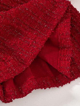 SHEIN فستان أنيق مزين بفيونكة للفتيات المراهقات، ذو حاشية منبثقة، موسم الخريف