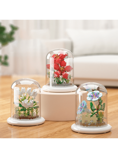 مجموعة كتل بناء الزهور، لعبة ذكاء للأطفال DIY لوتس، هدية مثالية لعيد الأم، مجموعة تجميع أزهار وأعشاب خالدة، هدية عيد الميلاد والسنة الجديدة. ديكور الغرفة. لعبة تركيب شتوية