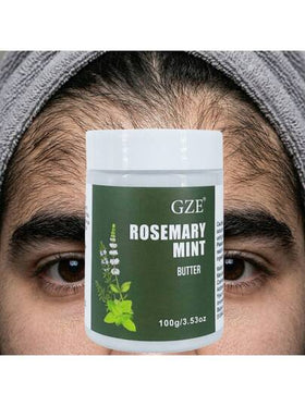 كريم شعر الزعتر والنعناع من GZE - كريم جذور قوية بالبيوتين وزيت الخروع لتقوية الشعر، الحد من التقصف والتجعد لجميع أنواع الشعر