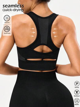 Seamluxe SHEIN Sport ملابس علوية رياضي نسائي ذو ظهر مفتوح وتصميم ضيق مرن مناسب للياقة البدنية والتمارين اليوغا