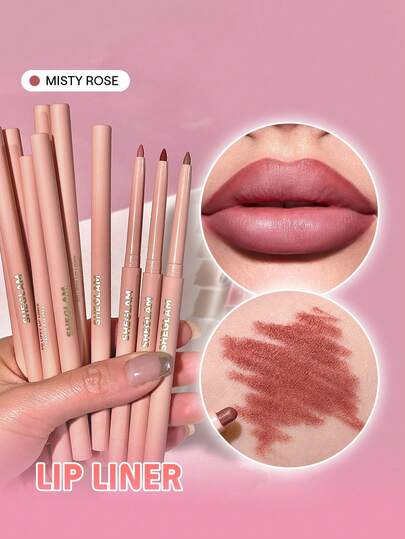 SHEGLAM قلم تحديد الشفاه So Lippy-قلم تحديد الشفاه الكريمي غير اللامع Misty Rose ذو الصبغة العالية لا يتلاشى بسهولة، ناعم كالحرير، لون غير لامع، مكياج الشفاه، حفلة عيد الميلاد ، قلم تحديد الشفاه روج تنت أرواج علامة تجارية جمال مكياج ميكب مستحضرات تجميل لل