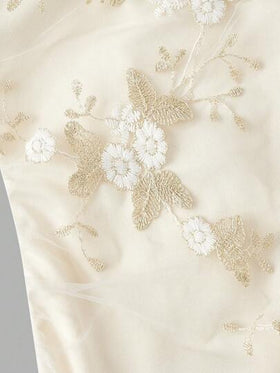 SHEIN MOD فستان أنيق للنساء مطرز بخصر مناسب وتنورة مخروطية الشكل