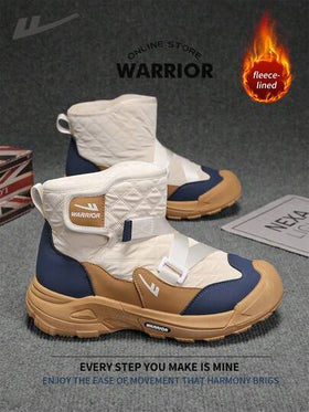 WARRIOR بوت ثلج مريحة بطراز الشارع للرجال، بوت جري مريحة للخريف والشتاء، بوت رياضية كاجوال أنيقة ومتواضعة، صالحة للارتداء طوال العام، مقاومة للتآكل والارتداء اليومي، بوت تدريب مبطنة بالحرارة