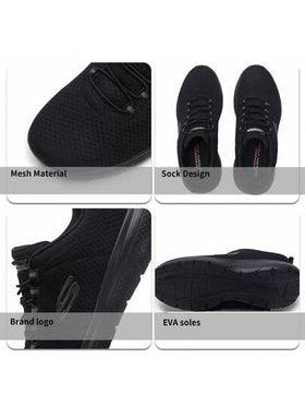 Skechers أحذية رياضية كاجوال للرجال، أحذية كاجوال قابلة للانزلاق، أحذية رياضية، بنعل من مادة EVA، خفيفة الوزن ومريحة، مناسبة للارتداء اليومي والسفر، 8790258-BBK