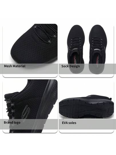 Skechers أحذية رياضية كاجوال للرجال، أحذية كاجوال قابلة للانزلاق، أحذية رياضية، بنعل من مادة EVA، خفيفة الوزن ومريحة، مناسبة للارتداء اليومي والسفر، 8790258-BBK
