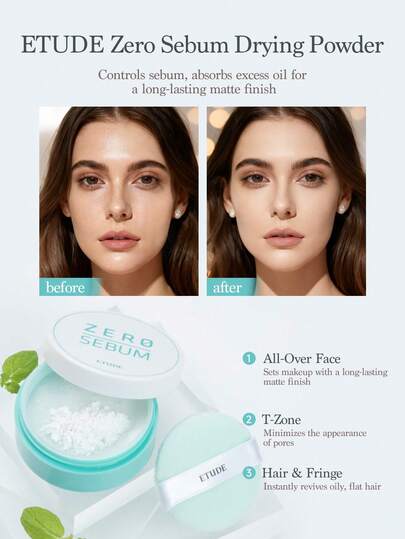 ETUDE بودرة إيتود زيرو سيبوم فضفاضة للوجه | بودرة وجه فضفاضة خفيفة الوزن للتحكم بالزيوت بنسبة 80% معدنية | تثبيت طويل الأمد أو أساس يجعل البشرة ناعمة مستحضرات تجميل أساسية للعطلات، هدايا عيد الميلاد للنساء، ماركة أزياء راقية مستحضرات تجميل للعودة إلى المد