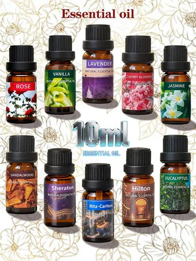 10 مل من زيت العطور الأساسي للعلاج بالروائح، عطر قابل للذوبان في الماء، يخفف التعب وينعش الهواء