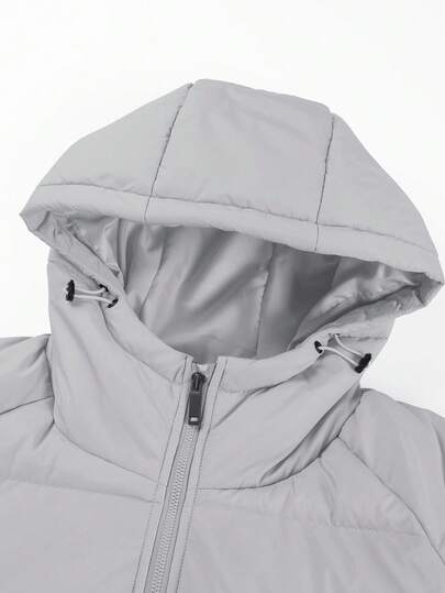Manfinity Homme معطف رجالي فضفاض مبطن بسحاب وكابوشون مع سير