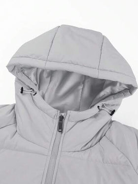 Manfinity Homme معطف رجالي فضفاض مبطن بسحاب وكابوشون مع سير