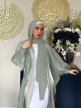 عباءة أنيقة طويلة شفافة مقاس كبير للنساء، كيمونو كارديجان، أكمام خفاش، بدون وشاح رأس أو ملابس داخلية، شحن سريع