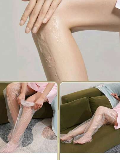 200/2 قطعة غشاء قدم طويل قابل للتخلص منه ومقاوم للماء، رعاية ترطيب الساق في SPA، قفازات ترطيب متعددة الوظائف مسمكة، مناسبة ل- SPA والعناية اليومية بالبشرة ومراكز الصحة والصالونات