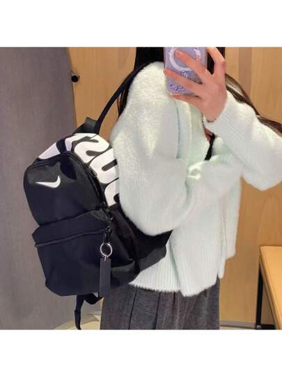 Nike حقيبة ظهر نايكي برازيليا ميني للأطفال بسحاب وطبعة شعار - BA5559-013