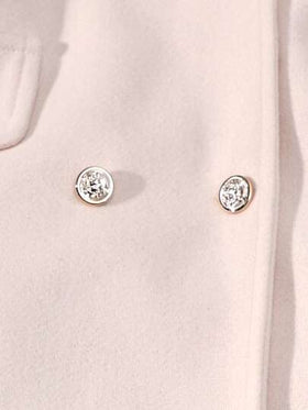 SHEIN معطف صوفي مزدوج الصدر أنيق مع خصر مشدود للفتيات المراهقات، متعدد الاستخدامات للتنقل