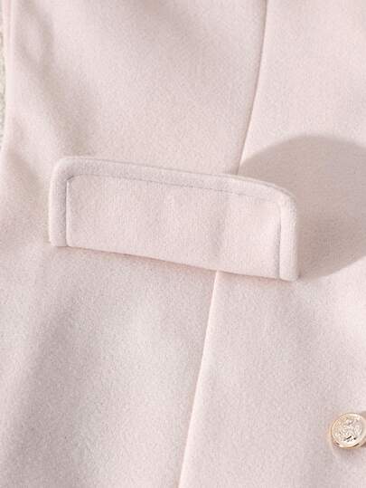 SHEIN معطف صوفي مزدوج الصدر أنيق مع خصر مشدود للفتيات المراهقات، متعدد الاستخدامات للتنقل