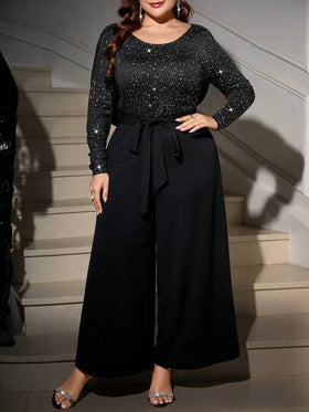 SHEIN Clasi جمبسوت أنيقة بدون ظهر للنساء كبيرات الحجم للحفلات، ملابس عيد الميلاد والعام الجديد، ملابس ، فستان أنيق للنساء، جمبسوت أنيقة للنساء، ملابس للعطلات الصيفية