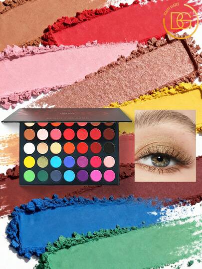 beauty glazed 35 لوحة ظلال عيون لمكياج هالوين، مكياج بألوان مطفأة ولامعة وناعمة ومخملية ملمس مضغوط ومسحوق كريمي للعيون قابل للمزج، لوحة مكياج طبيعي