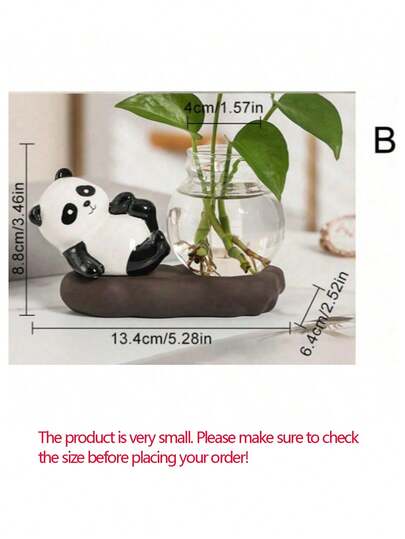 قطعة واحدة من إناء زجاجي بشكل باندا للزراعة المائية - وعاء شفاف أنيق للزهور لديكور المنزل - إضافة مثالية لطاولة المعيشة والنوم والمناسبات الخاصة مثل عيد الفصح وعيد الأم والزفاف