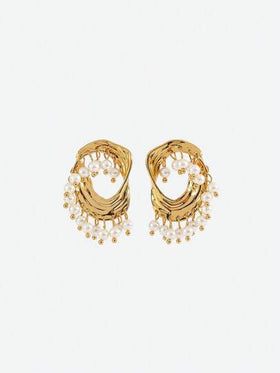 Opalesca أقراط من اللؤلؤ مع شرابات ذهب عيار 18 كاريت، أنيقة وكلاسيكية، إكسسوارات زفاف وحفلات، مجوهرات غربية، طراز فيري كور، مناسبة للأم والنساء والفتيات، أنيقة
