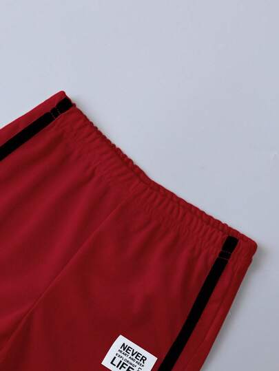 SHEIN مجموعة ملابس علوية بولو أكمام قصيرة وشورت مضلع للأطفال الرضع والصغار، مناسبة للاستخدام اليومي والرياضة والمنزل، من قطعتين، للأولاد الرضع من عمر 3 أشهر إلى 3 سنوات