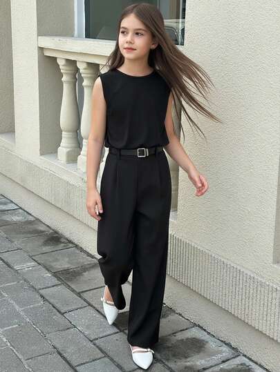 Firerie Kids Firerie Kids بلوفر للفتيات المراهقات بياقة غارقة باللون الأسود للذهاب للعمل واليوميات
