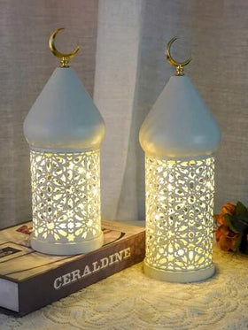 أضواء فانوس LED تعمل بالبطارية، تصميم دقيق مفرغ، ديكور منزلي، مناسب للحفلات والزفاف والديكور الداخلي/الخارجي، غرفة النوم وغرفة المعيشة