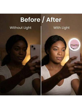 Fill lights 1 قطعة إضاءة حلقية للسيلفي محمولة، متوفرة باللون الأبيض/الوردي/الأزرق/الأسود، قابلة للشحن عبر USB، 3 أوضاع إضاءة، مناسبة للبث المباشر وتسجيل الفيديو والتصوير والمناكير وتمديد الرموش والوشم والعناية بالبشرة، تحكم باللمس، ديكور غرفة، تخييم خا...