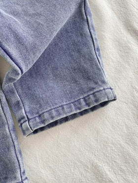 SHEIN Vintaside Kids مجموعة ملابس علوية كاجوال قصير الأكمام مع طوق للأطفال الصغار مقترنة مع بنطلون جينز مغسول عصري، مناسبة للارتداء اليومي، التخييم العائلي، الطعام أو التسوق
