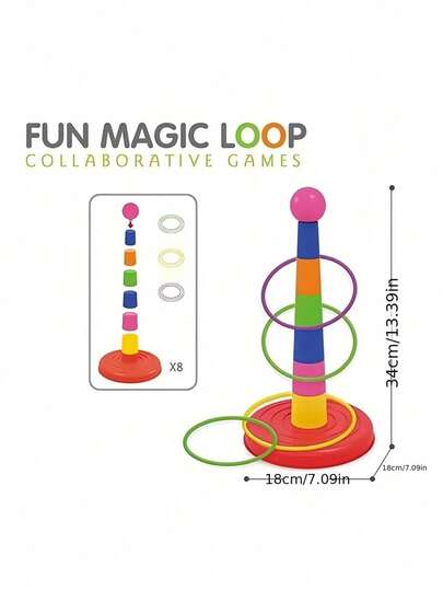 مجموعة لعبة إلقاء الحلقات البلاستيكية 2 قطعة، حلقات ملونة للألعاب الرياضية للاحتفالات والحفلات الخارجية، أنشطة عائلية للحديقة، ألعاب تنسيق العين واليد، هدية ممتعة للتخييم والشاطئ وأعياد الميلاد لجميع الأعمار