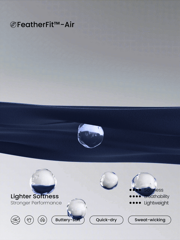 GLOWMODE جمبسوت طويلة الأكمام 24 بوصة مصنوعة من قماش FeatherFit™-Air الناعم والقابل للتنفس والماص للعرق، مزودة بسحاب أمامي وألواح جانبية مرنة وتفاصيل تصميم مخصرة وفتحات للإبهام وتفاصيل خلفية على شكل حرف V العميق، وأكواب قابلة للإزالة، مناسبة للارتداء اليو
