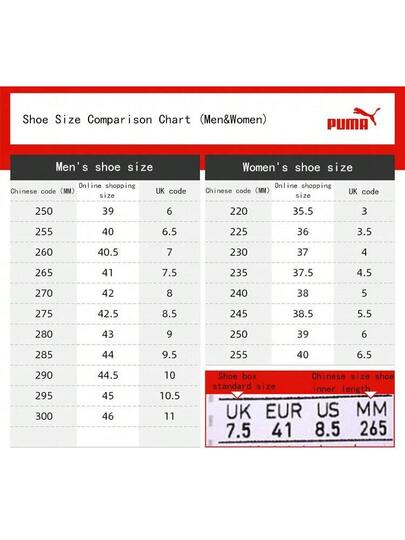 Puma أحذية رياضية من الجلد المدبوغ للرجال والنساء، تصميم ألوان متباينة، شعار معدني على أصبع القدم، أحذية رياضية خفيفة الوزن للاستخدام اليومي والخارجي، رقم الطراز 400717