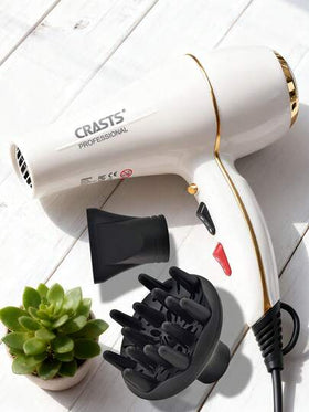 CRASTS مجموعة أدوات تصفيف الشعر تشمل: مجفف شعر 1 قطعة مع فوهة تركيز 1 قطعة وفوهة مشتت 1 قطعة، ومكواة تسريح الشعر، ومكواة تجعيد، وأداة تجعيد الشعر، ومكواة تسريح الشعر، وفرشاة تصفيف، وفرشاة تجعيد