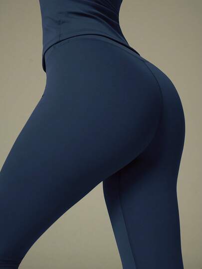 UONNOU طقم يوجا مريح ومنحف قطعتين | توب بأكمام طويلة + سروال ضيق خصر عالي للحركة اليومية